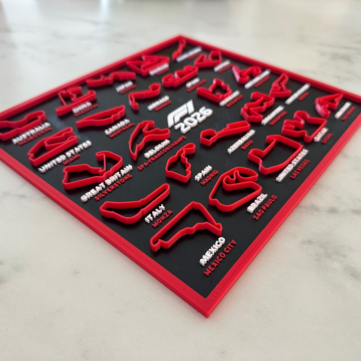 QUADRO CALENDÁRIO CIRCUITO F1 - 2026