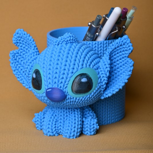 PORTA CANETA STITCH E ANGEL TEXTURIZADO