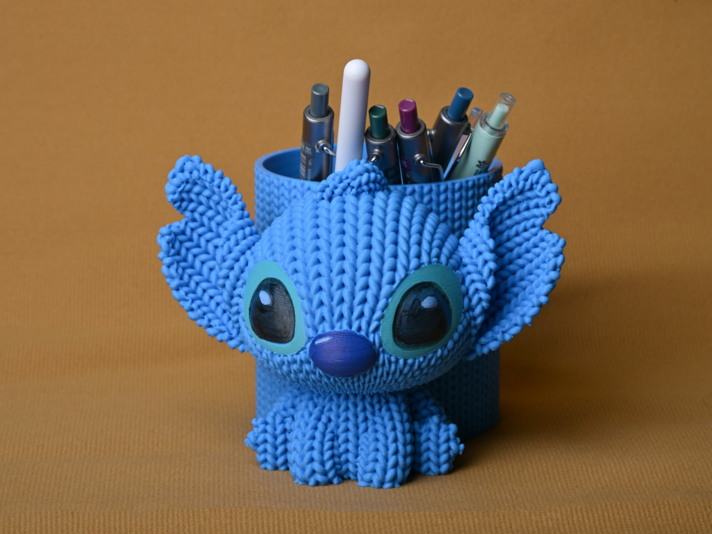 PORTA CANETA STITCH E ANGEL TEXTURIZADO